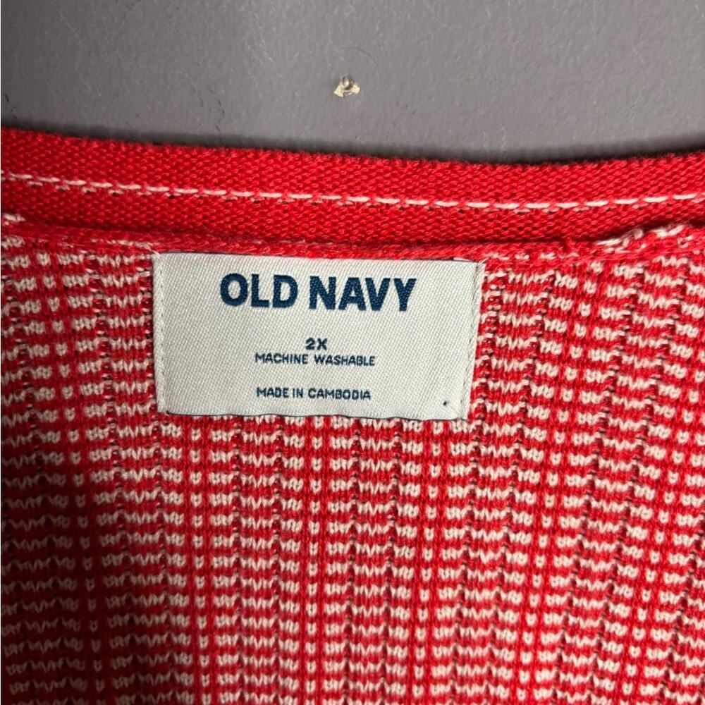 Red Knit Scoop Neck Women's Sweater Top - Picture 5 of 7
